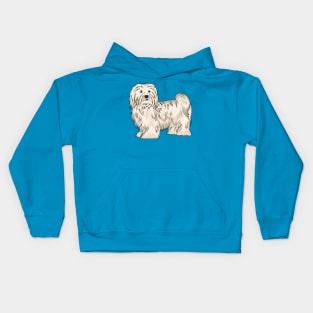 Havanese dog cartoon illustration Kids Hoodie